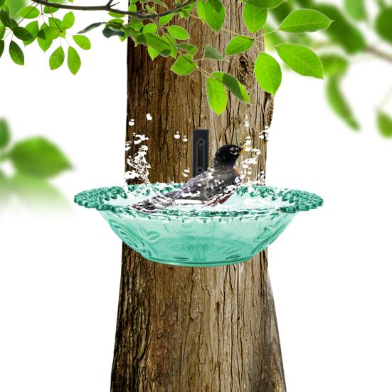 Outdoor Bird Bath Feeder Tray Durable Construction Easy To Clean Simple Installation Detachable Hummingbird Birdbath Bowl