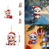 Whimsical Cartoon Style Christmas Cat Hanging Decoration For Cars In Colorful Acrylic Design