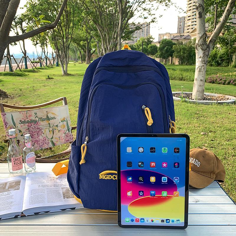 Color Block Schoolbag Women's Backpack Large Capacity Student Travel Backpack