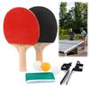 Table Tennis Racket with Table Tennis Net and Post Set Ping Pong Racket Set  Pimples-in Rubber Professional Ping Pong Racket Set