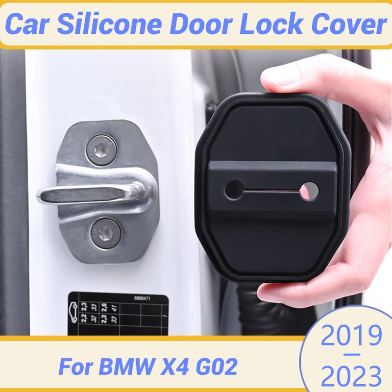 For BMW X4 G02 - Silicone Car Door Lock Buckle Protection Cover Elastic Anti-Collision Shock Absorbing Pad Cushion