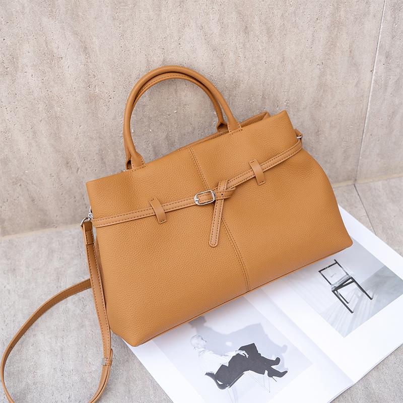 Genuine Leather Women's Tote Bag 2026 - Versatile, Large Capacity, Commuter Handbag