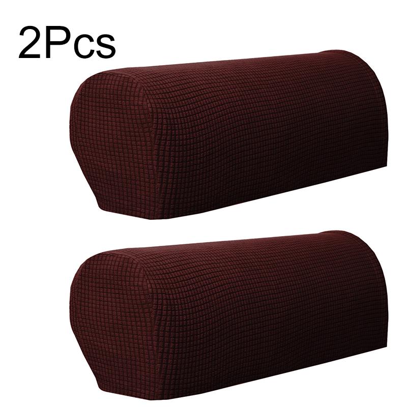 2Pcs/Set Couch Chair Protector Removable Armchair Covers Replaceable Solid Color Modern Polyester Fiber Armrest Arm Stretch Sofa