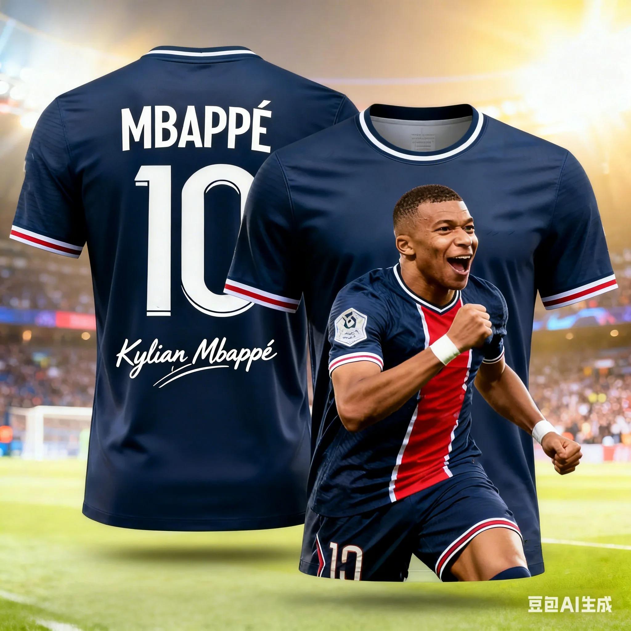 Commemorative Mbappé Soccer Jersey Special Edition Men Women Kids Outdoor Quick-Dry Breathable Football Shirt 4XL