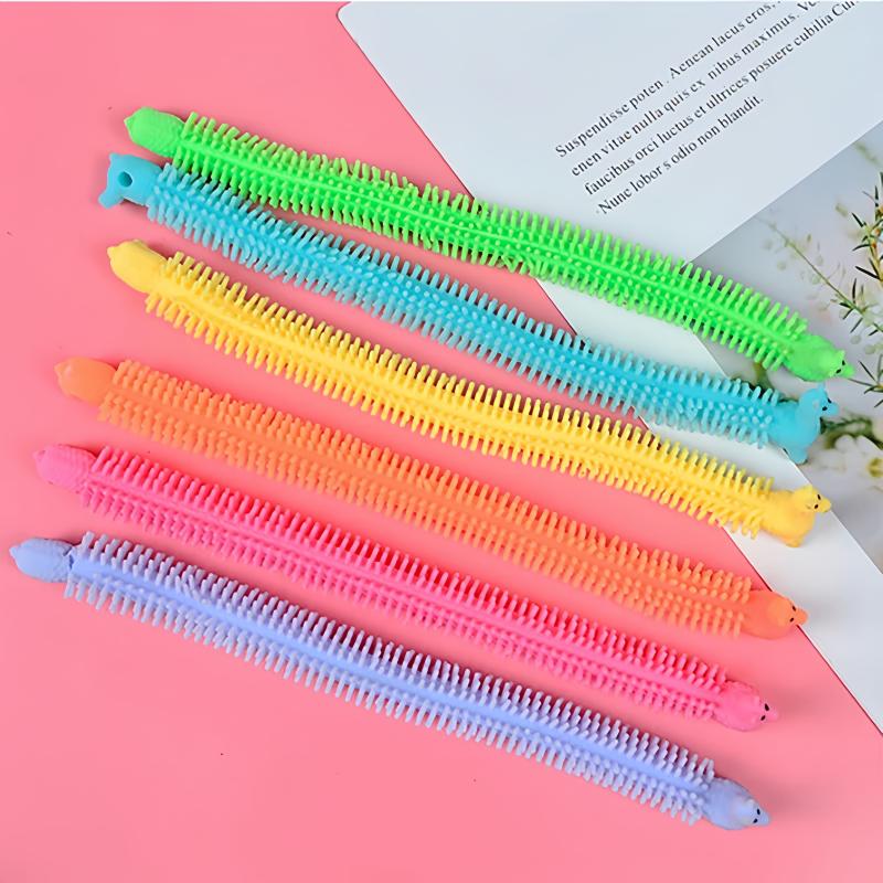 6Pcs Novelty Funny Colorful Alpaca Lala Le Bracelet Stress Relief Sensory Toys Decompression Noodle Stretch Rope Toy Autism Gift