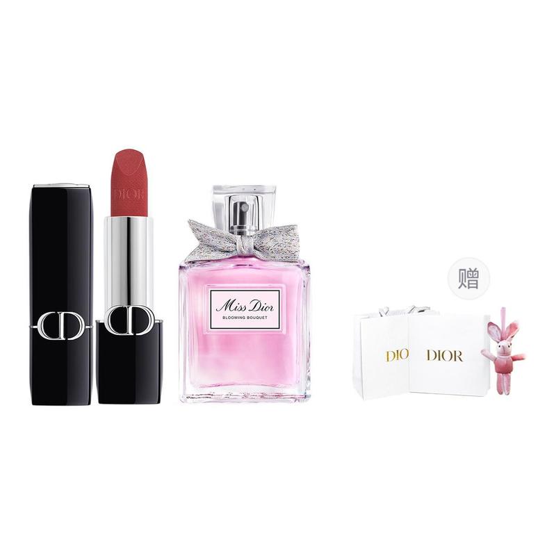 DIOR Духи Velvet 720# бобово-красно-коричневый + цветочная туалетная вода 30 мл синий