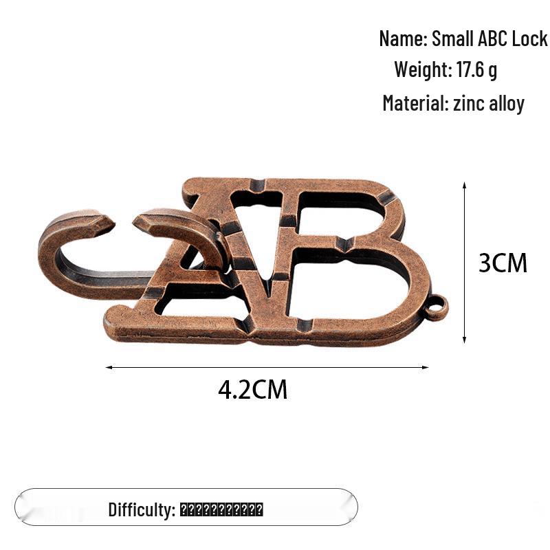 Zinc Alloy Kongming Puzzle Lock: Disentanglement Ring Educational Toy