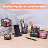 Black Mesh Pen Holder for Desk Pencil Holders 5 Pieces Desk Organizer Office Supplies Caddy with Sticky Notes Holder for Office Home