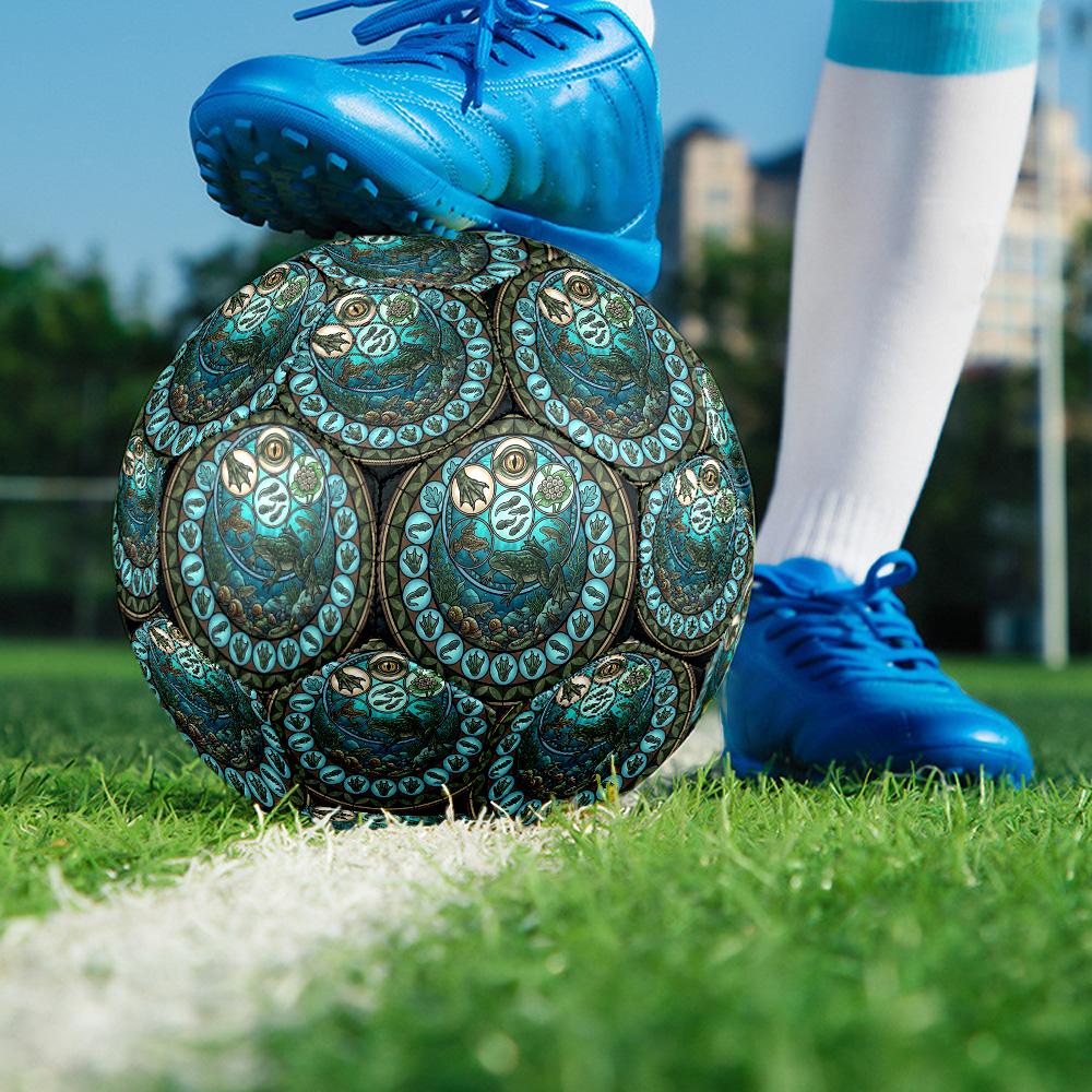 Frog Life Cycle Art Round Football Size 5 Adult Ball Suitable for Training Matches and Outdoor Team.