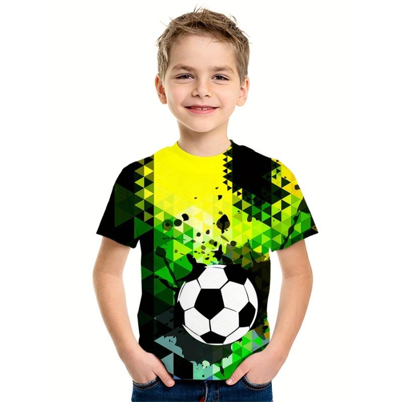 Summer Round Neck 3D Printed Top Fashionable Casual Short Sleeved Children's Boy T-shirts