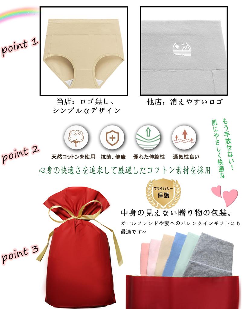 Raefill Cotton Sanitary Seamless Deep Set of Size M Women's 100% Shorts, Moisture-Absorbent, Underwear, Fit, Shapewear, Panties, 6,