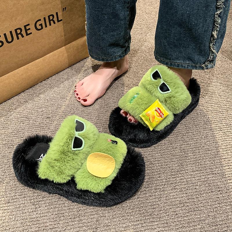 

Тапочки Mao Mao, женская верхняя одежда, осень 2024 года, новые модные, толстые, усиливающие подошву, нескользящие, универсальные, домашние, однотонные, хлопковые тапочки 35 зелёный