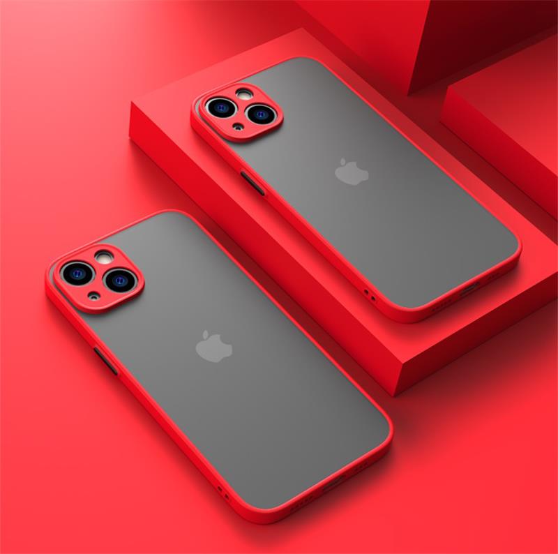 Coque de téléphone Armor Translucide Mate pour iPhone 17 Pro Max Air 16 15 14 Plus 13 12 11 Mini Pro Max Coques Arrière antichoc For iphone 13 Pro