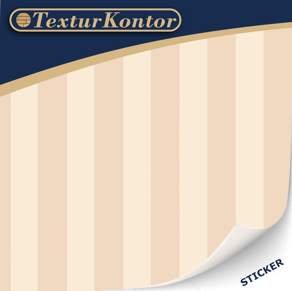 Dollhouse Adhesive Wallpaper, 3 Sheets, 1:12 Scale, Modern Art Deco Wallpaper (Cream Stripe)