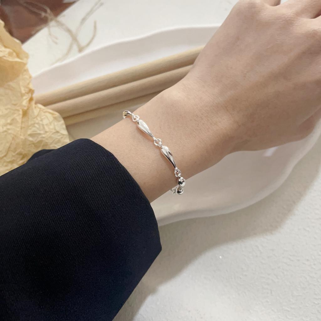 100% Solid 925 Sterling Silver Metal Bracelet for Women Vintage Handmade Simple Chain Bracelet Birthday ChristmasGift