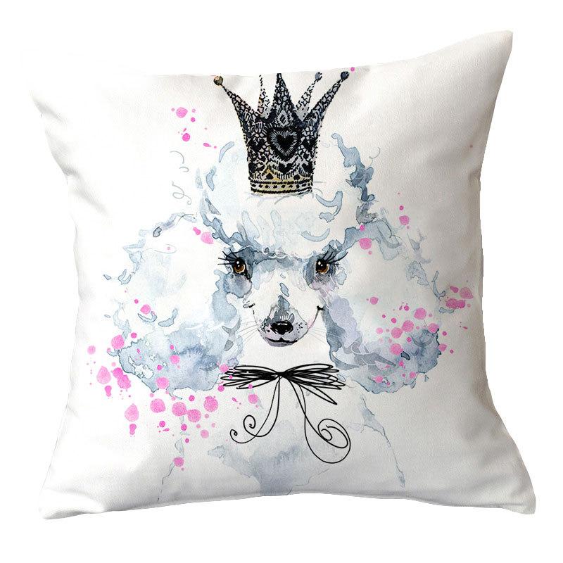 Painted Dog Creative Plush Cushion Pillowcase Office Waist Pillowcase Home Textile