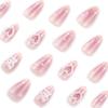 Japanese Style Sweet Wearable Nail Art - Blush Bow Heart Design False Nails