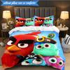 Red Birds Characters Collage 3pcs K-pop music group Bedding set,Ideal for Bedroom, Dormitory,Including Duvet Cover And 2pcs Pillowcases,Fan gifts
