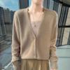 Autumn & Winter V-Neck Mink Velvet Women's Knit Cardigan - Loose, Slimming, Marled Yarn Sweater Top, Fashionable Outerwear