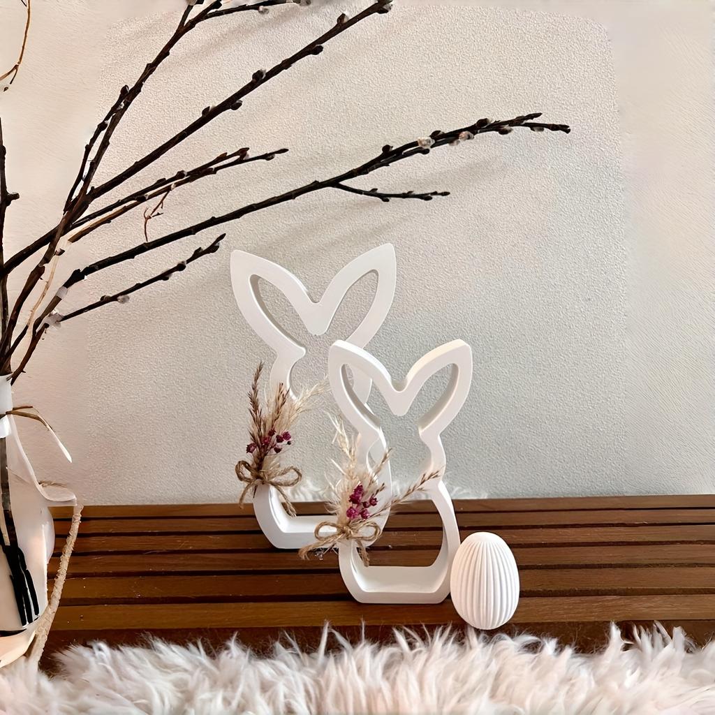 Hollow Rabbit Mold for DIY Crafts - Reusable Silicone Easter Bunny Mold for Candle Holders, Ornaments, Rabbit Figurines