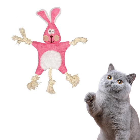 Pet Toy Bite-resistant Interactive Dog Squeaky Toy Cartoon Animal Shape Plush Dog Chew Toy Pet Supplies