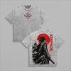 Hot Anime BLEACH T-shirt Zaraki Kenpachi Vintage Washed T Shirt Men Clothing Summer Short Sleeve Loose Cotton Tees Clothes