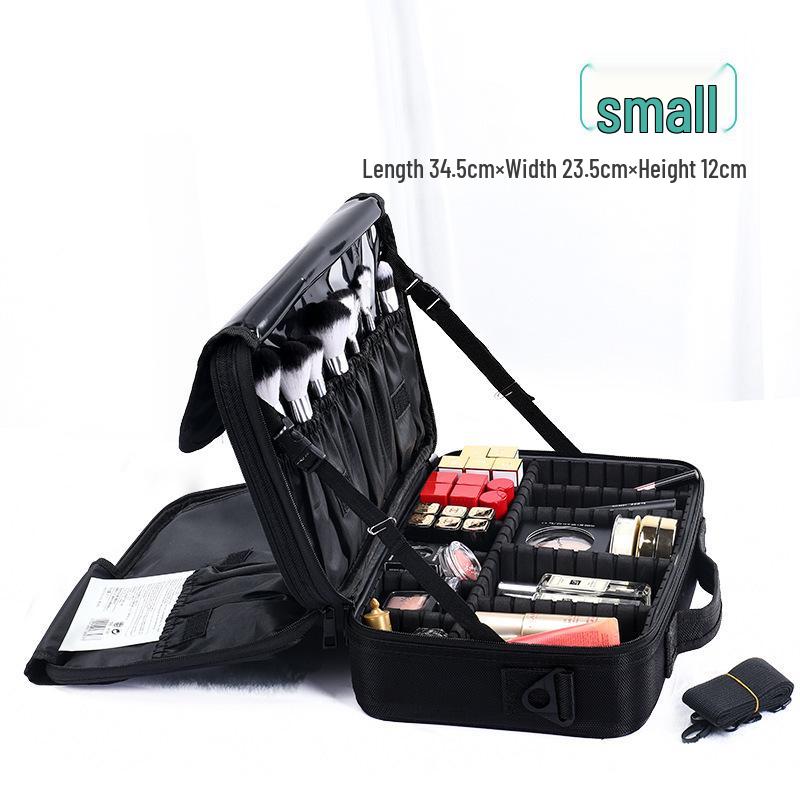 Cross-Border Large-Capacity Double-Layer Makeup Artist Bag with Partitions