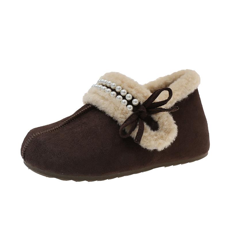 

Retro Height-increasing Shoes for Women, New Fleece One-foot Cotton Shoes 40