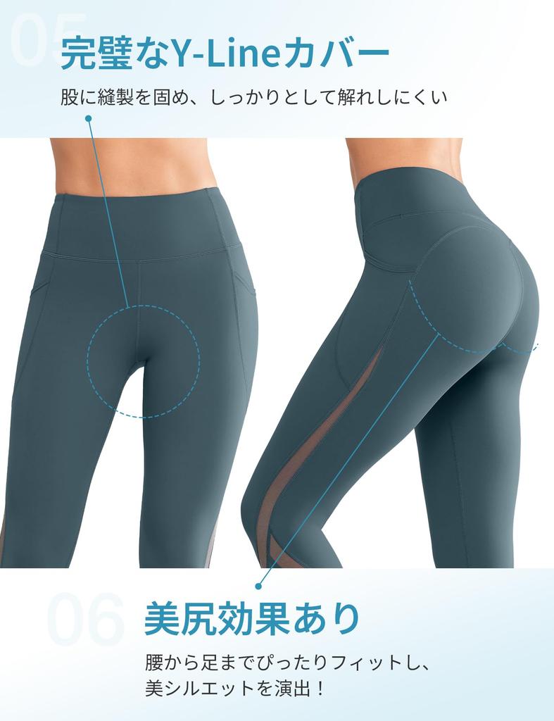 Yvette Yoga High 3D Stylish Cute Size Gray Women's Leggings, 3/4 Length, Waist, Leg-Slimming, Design, Mesh, Breathable, Moisture-Wicking, Tights, M,