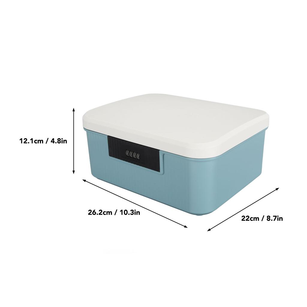 Lockable Box Lockbox 9L Capacity Lockable Storage Trunk for Files Document Organizer Double Layer Password Storage Locking Box