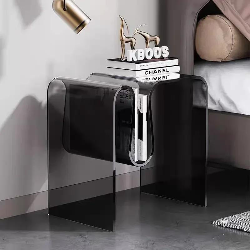 Modern Bedside Cabinet Sofa Creative Tea Table Landing Nordic Transparent Coffee Table  Balcony Table