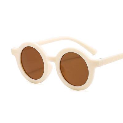 Children 'S Classic Sunglasses Infant 'S Retro Solid Color Ultraviolet -Proof Round Convenience Glasses Eyeglass For Kids