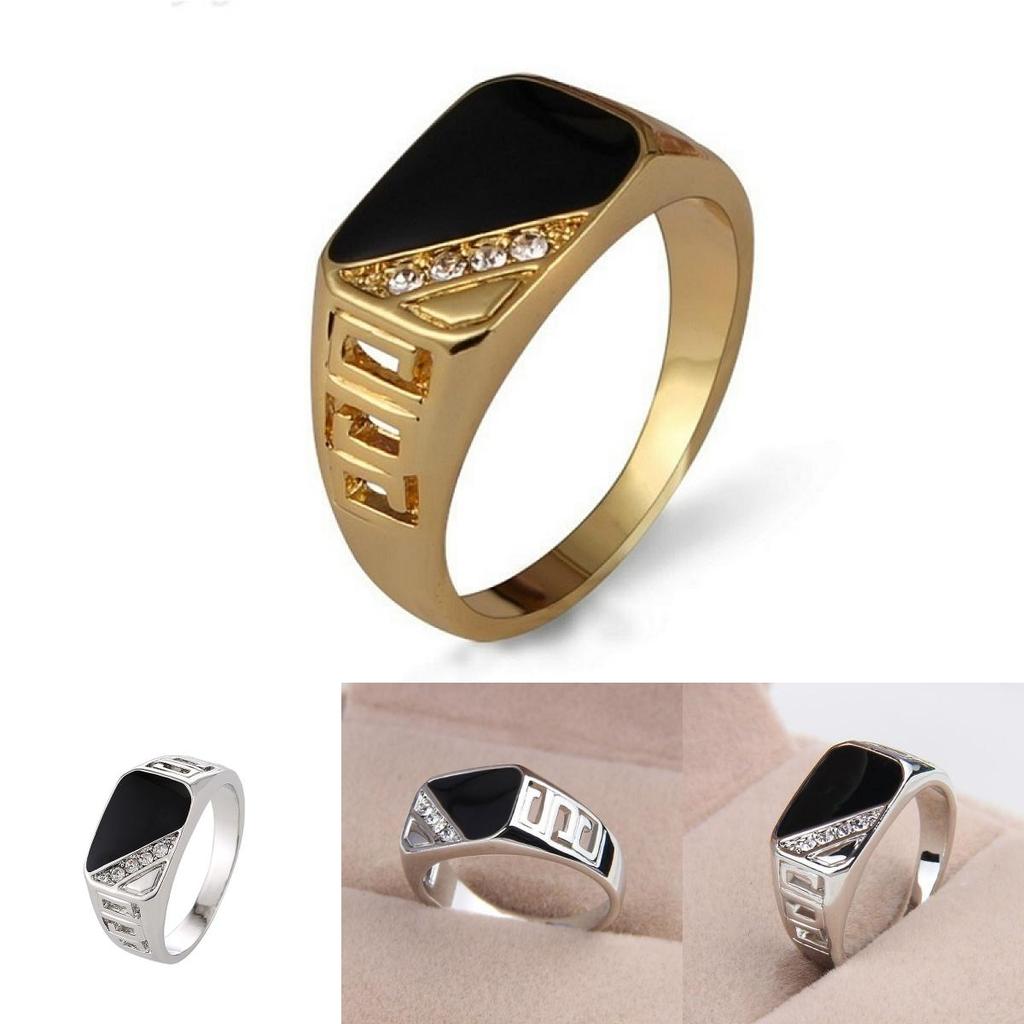 Premium Quality Men's Alloy Hollow Crystal Finger Jewelry In Timeless Vintage Design