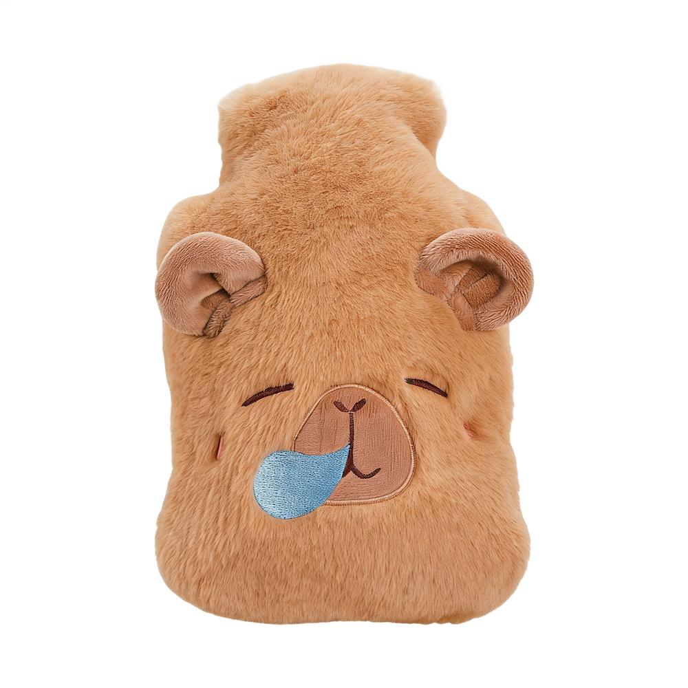 

Hot Water Bottle Capybara Leak Proof Cartoon Pad Hot Water Bottle With Soft Cover for Legs Hands Shoulders Neck Back Travel