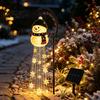 Durchdachte Geburtstagsgeschenke für Gärtner Solar-Schneemann Wasserfontäne Gartenleuchte, Leuchtende Hoflampe mit magischem Solar-Wegebeleuchtungseffekt,