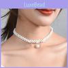 Elegant Pearl Choker Necklace For Women Featuring Trendy Geometric Style And Fashionable Cold Aesthetic