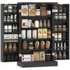 Kitchen Cupboard, Freestanding Multi-Storage Kitchen Pantry Cabinet with Adjustable Shelves, Black