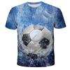 Football Pattern 3D Digital Printed Casual Parent-child Clothes Breathable Casual Short Sleeved Round Neck T-shirt Size 100-6XL