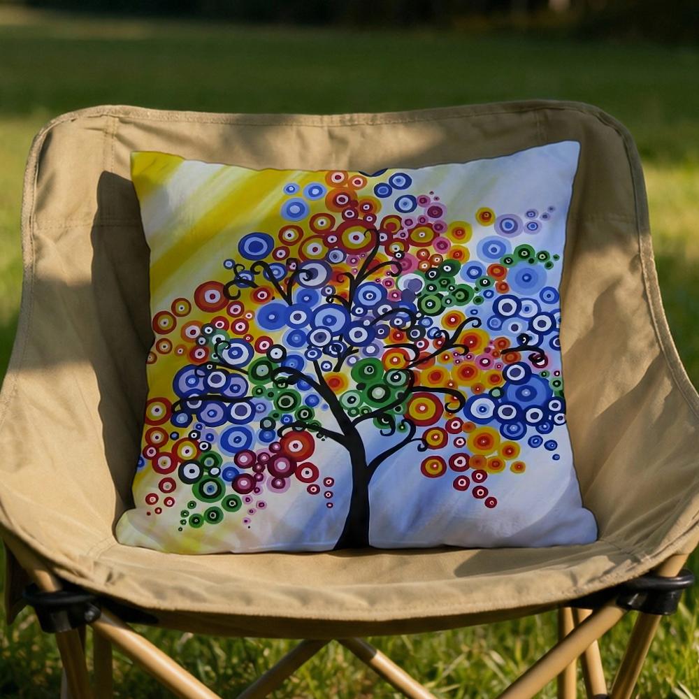 Colored Tree Cushion Cover Soft Reversible  Durable Pillow Cover  MultiScene Use for Home  Car Daily Comfort