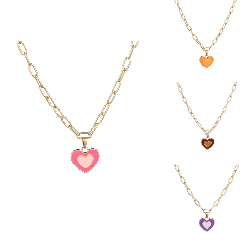 Stylish Minimalist Heart Pendant Necklace Unique Alloy Design Perfect For Any Occasion