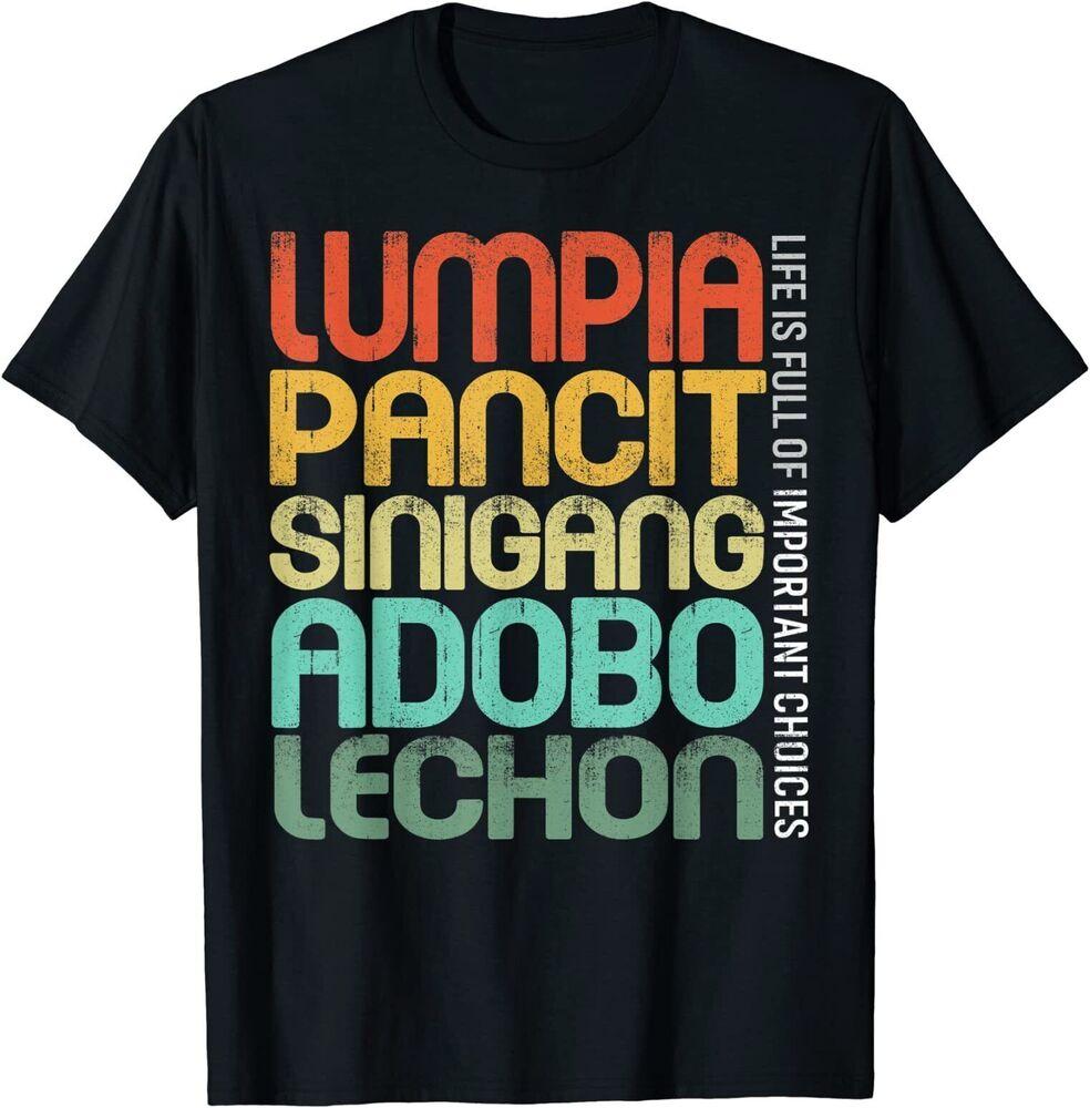 

Футболка унисекс с филиппинской филиппинской едой Lumpia Pancit Sinigang Adobo Lechon