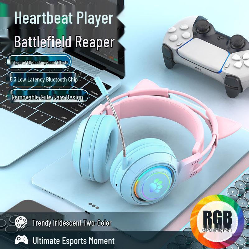 Casque Gaming Bluetooth sans fil avec arceau pour Mobile et PC E-sports