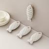 New Arrival Kitchen Cleaning Double-Sided Scouring Pad Three-Dimensional Honeycomb Dishwashing Sponge Fish-Shaped Made PU