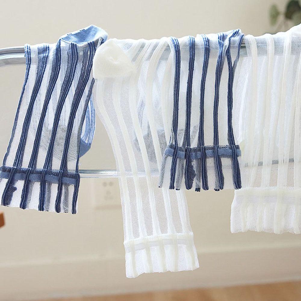 Mesh Transparent For Women Summer Middle Tube Socks Striped Socks Glass Silk Socks Female Hosiery