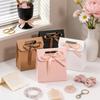 Lace Edge Mini Paper Gift Bag With Ribbon Foldable Small Favor Bag For Wedding Birthday Party Small Business
