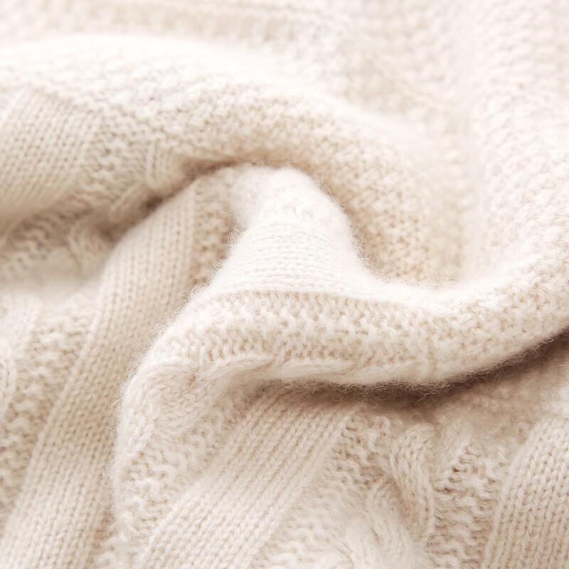 Zhaojun Women's Colorblock Cable Knit Pure Cashmere Cardigan