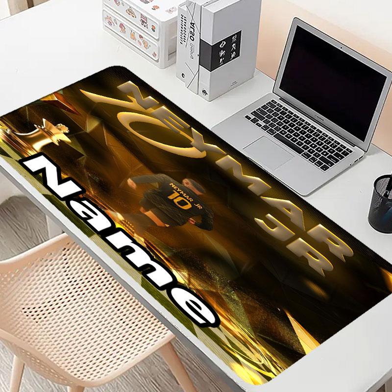 Custom Name Personalized Neymar Jr Pattern Mousepad, Laptop PC Desk Mat, Decorative Desk Mat for Home Keyboard Pad Gift