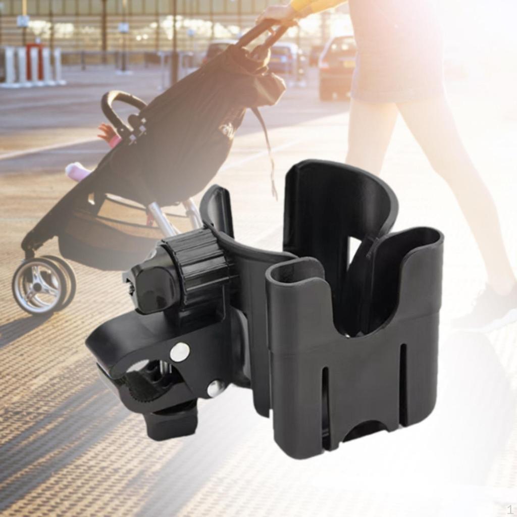 Universal Stroller Cup Holder with Phone for Bike Trolley Accessories Black