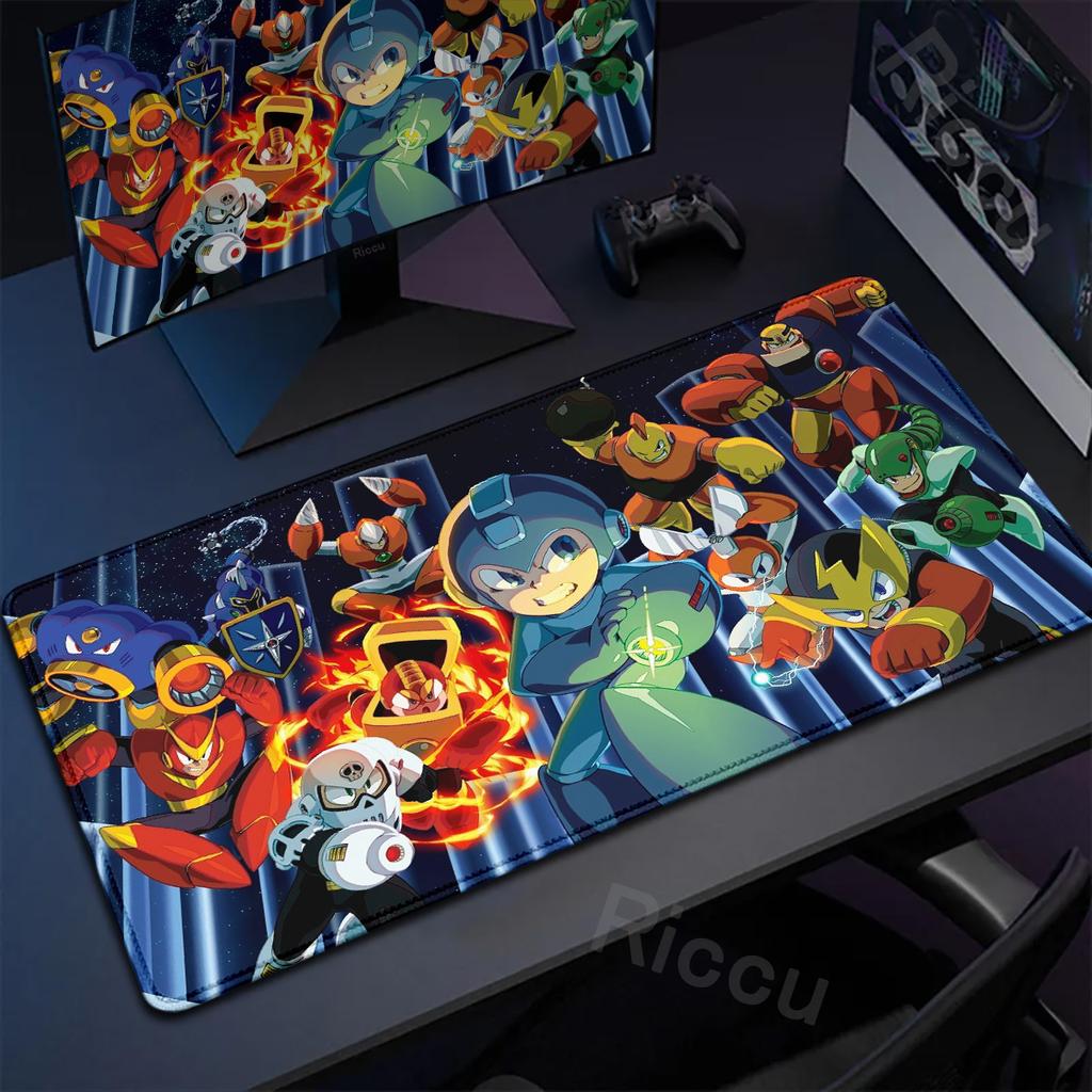 xcm Mousepad Megaman Anime Keyboard Pad Xxl Table Protector Rubber Carpet Pc Office Accessories Gamer Nonslip Speed Deskmat