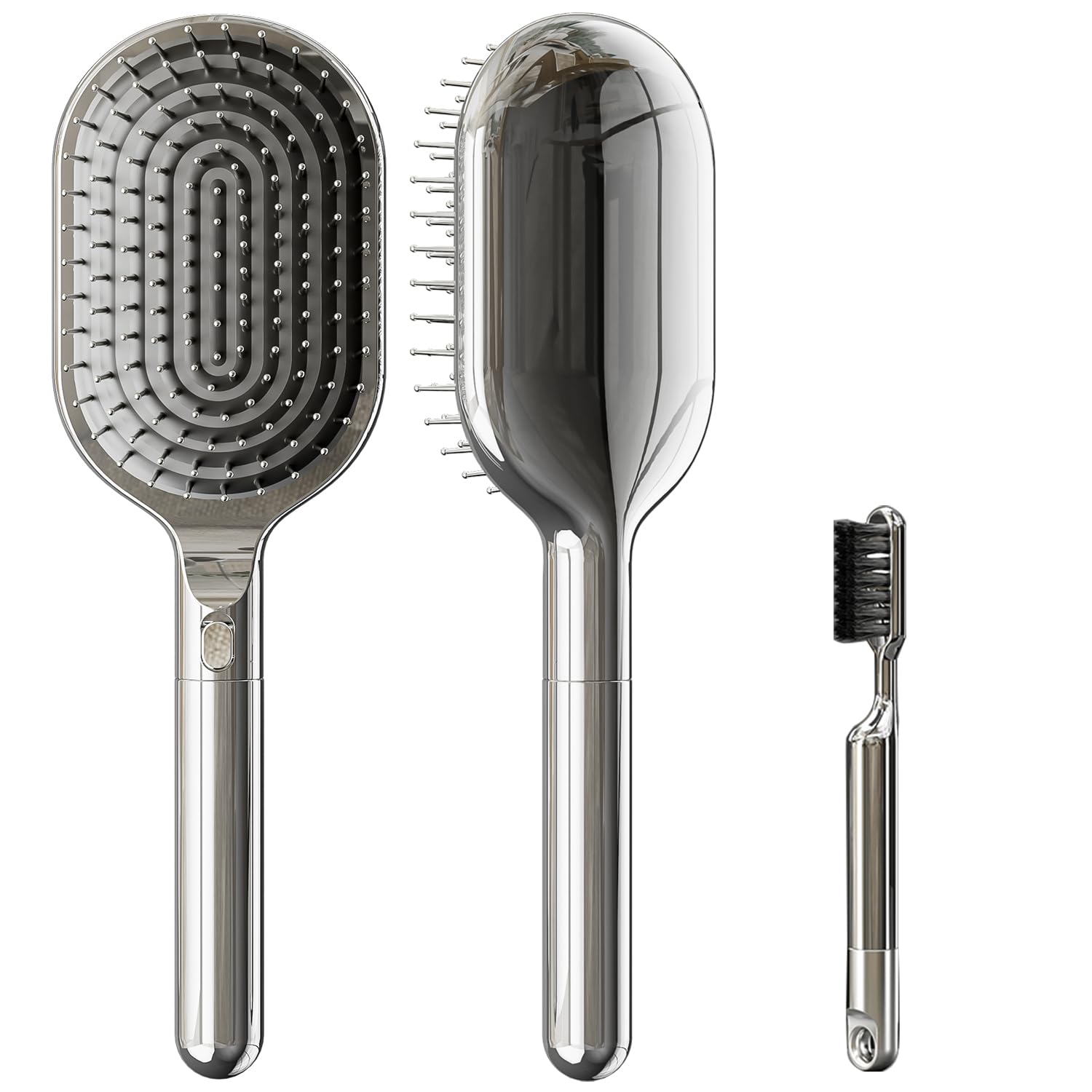 

Hanature Расческа для волос Массажная щетка Щетка для очистки Подходит для и Всех типов волос с дренажем Легкое расчесывание Влажные и сухие День рождения Серебристо-серый (Улучшенный набор) +